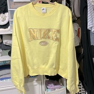 Nike logo cropped crew neck sweater